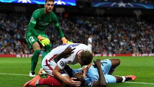 Bogdan, nu era cazul :). Fază genială la City - Steaua. Iheanacho a făcut întindere și s-a prăbușit pe teren, Mitrea a venit să-l ajute 