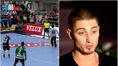 FOTO | El e Gicu Grozav de la handbal. Nicușor Negru l-a imitat pe fotbalist într-un moment în care Dinamo încă mai putea întoarce soarta meciului cu Sporting. Cum a executat un 7 metri