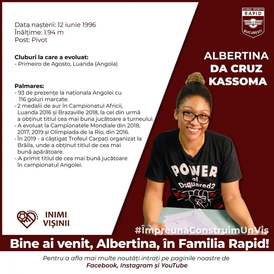 albertina kassoma a semnat cu rapid bucuresti 