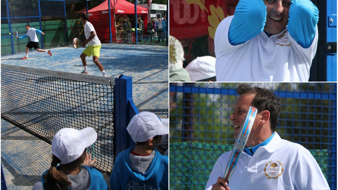 BRD Năstase Țiriac Trophy | FOTO: Andrei Pa(d)el face ravagii cu reverul și cu racheta compactă. Pavel a fost antrenor de padel pentru câteva minute