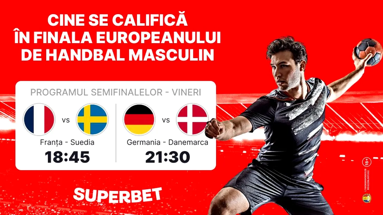 ADVERTORIAL | Semifinalele Europeanului de handbal masculin se joacă astăzi