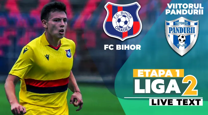 FC Bihor și Viitorul Pandurii, egale la debutul în Liga 2. Prestație modestă a echipei orădene condusă de argentinianul Aragolaza