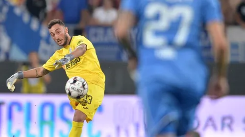 Pigliacelli a explicat gafa de la golul care a decis meciul Craiova – FCSB, 0-1: „Nu pot să îi fac nimic!”