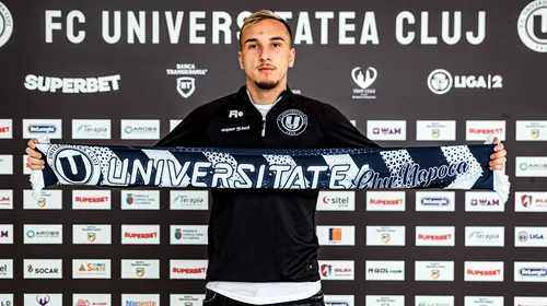 OFICIAL | Erik Lincar și-a adus la ”U” Cluj încă un jucător pe care l-a antrenat la Turris Oltul. Noua achiziție a ardelenilor consideră coborârea din Liga 1 în Liga 2 drept ”un pas în față” în cariera sa