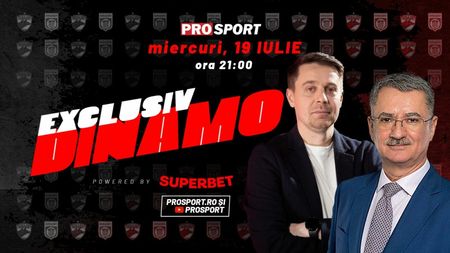 Eugen Voicu, prezent la ediția de miercuri a EXCLUSIV DINAMO! Acționarul Red&White, în platou alături de Cătălin Mureșanu după primul meci al „câinilor” de la revenirea în Superligă