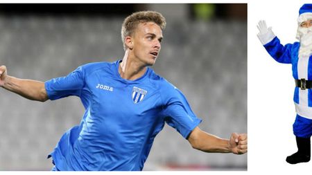 Pentru că văd roșu în fața ochilor când aud de Dinamo, oltenii l-au "vopsit" pe Moș Crăciun în alb-albastru. Bancu se antrenează 6 ore pe zi și de Crăciun