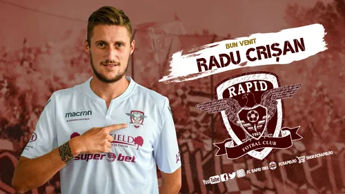 OFICIAL | Radu Crișan, primul transfer efectuat de Rapid pentru noul sezon! Reacția fundașului care are promovări în Liga 1 cu FC Hermannstadt și UTA