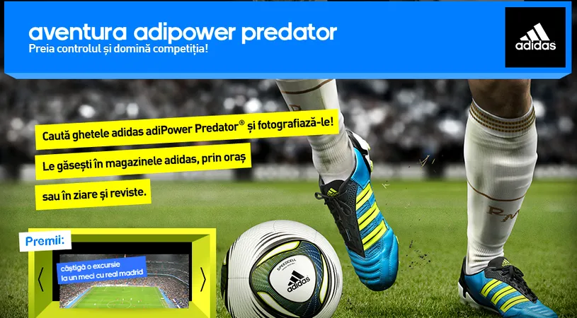 Au mai rămas doar 2 zile din aventura Adipower Predator!** Câștigă premiile rămase în joc și mergi pe Santiago Bernabeu!