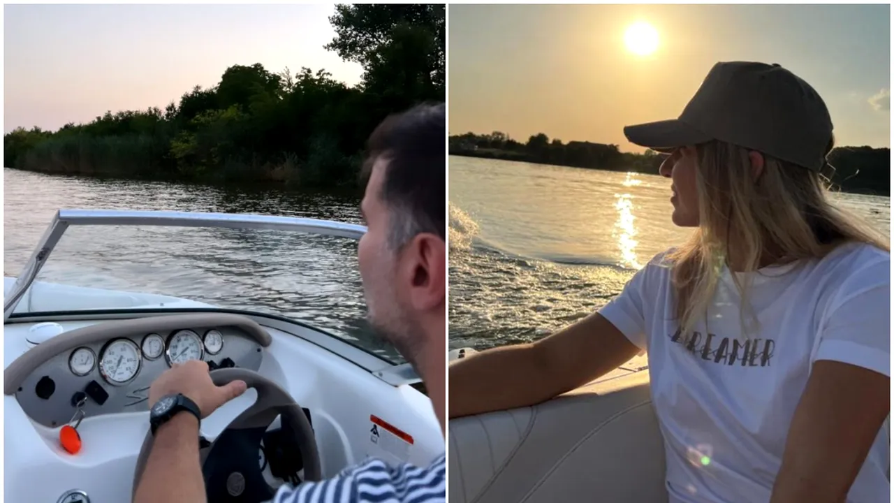 Toni Iuruc s-a făcut căpitan de barcă de dragul Simonei Halep! Imagini senzaționale cu cei doi îndrăgostiți pe Lacul Snagov | FOTO