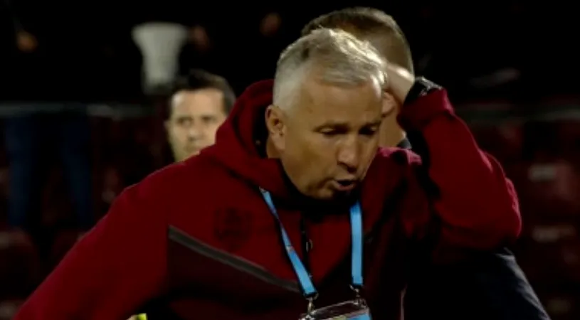 Dan Petrescu nu se poate abține! A început să urle la arbitru și a văzut cartonașul roșu, în CFR Cluj - Unirea Slobozia