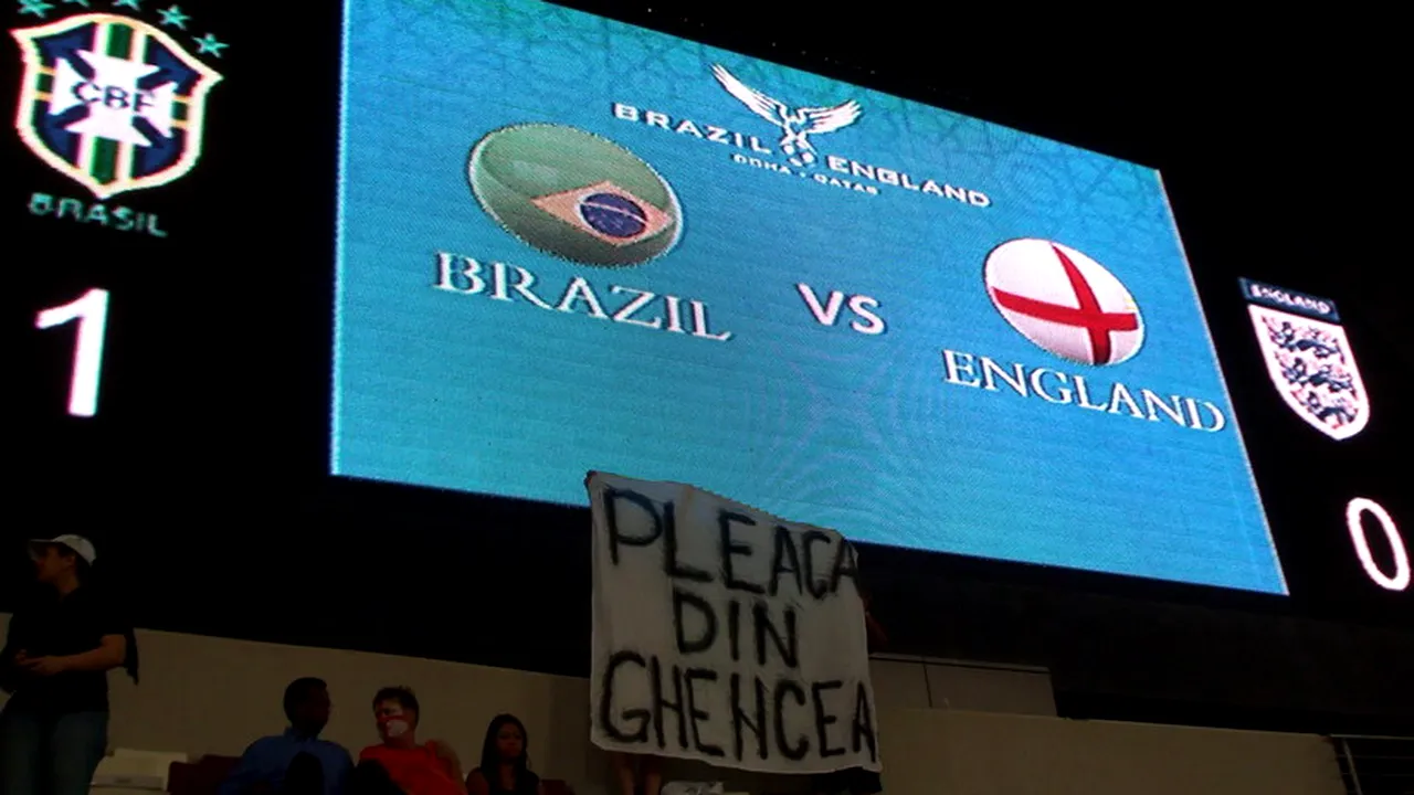 Bannere fără frontiere** Suporterii Stelei l-au contestat pe Becali și la Brazilia-Anglia!
