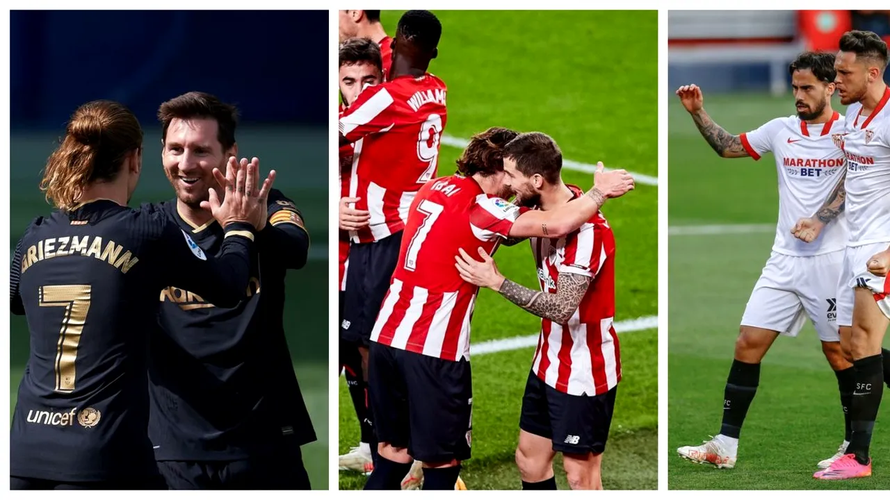 Nebunie în Spania! Barcelona se apropie la doi pași de Atletico, după eșecul liderului la Bilbao + Momente incredibile la Sevilla, care aruncă în aer finalul sezonului