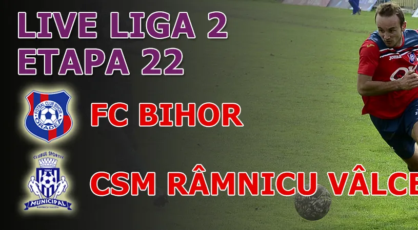 FC Bihor - CSM Râmnicu Vâlcea 1-0** Bud lovește de 3 puncte