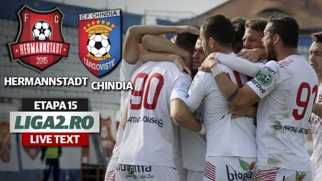 Derby fără gol la Sibiu și Liga a 2-a are un nou lider după etapa a 15-a, al treilea în acest sezon.** Târgoviștea ajunge la 11 meciuri fără gol primit. AFC Hermannstadt - Chindia 0-0