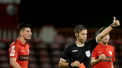 Brigadă de arbitri din București la partida Steaua - CFR Cluj, din prima etapă a play-off-ului Ligii 1