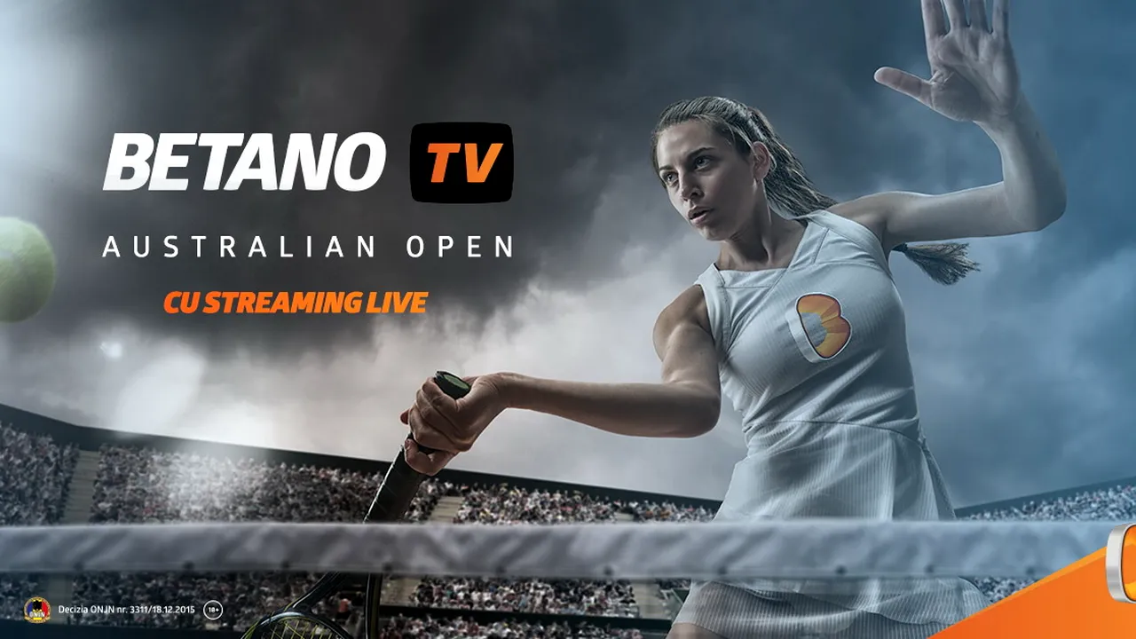 (P) Australian Open: Streaming live și pariuri speciale pe Betano.com