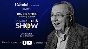 Marius Tucă Show începe joi, 15 iunie, de la ora 20.00, live pe gândul.ro. Invitat: Ion Cristoiu