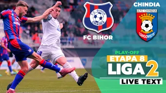 FC Bihor – Chindia se joacă de la ora 17:30, în deschiderea etapei a 8-a a play-off-ului Ligii 2. Orădenii își pot asigura menținerea în clasament peste târgovișteni