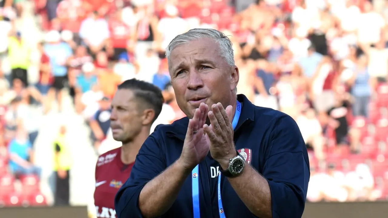 Dan Petrescu „style”. A lăudat o echipă cu doar două victorii în Europa, în toată istoria ei. „Un meci foarte, foarte greu. Dacă zic adevărul, sunt luat la mișto”. Antrenorul a dat exemplu o „dublă” din 2003