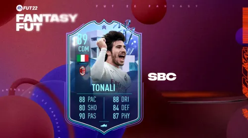 Sandro Tonali în FIFA 22! Cardul din seria Fantasy este unul foarte echilibrat și vine la un preț de 250.000 de monede. Cum îl poți obține