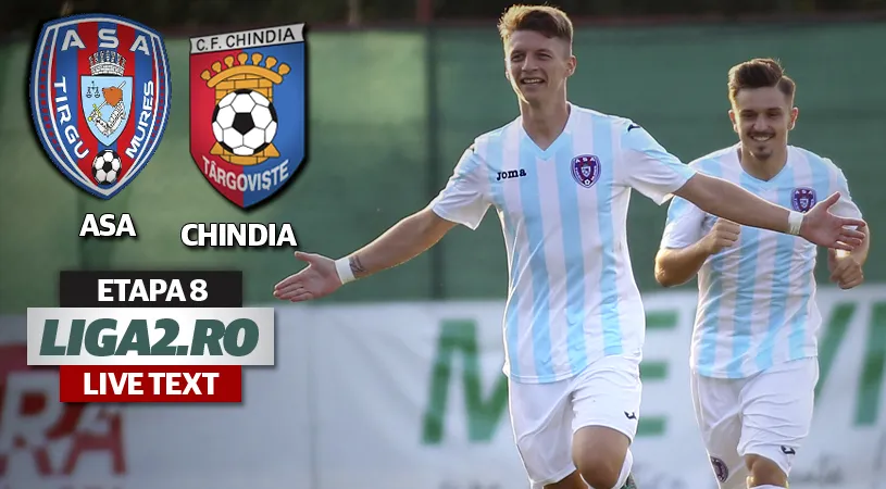 ASA Târgu Mureș - Chindia 0-0,** după un meci în care jucătorii lui Fekete au evoluat mai bine, în ciuda tuturor problemelor clubului. Târgoviștenii, dezamăgitori