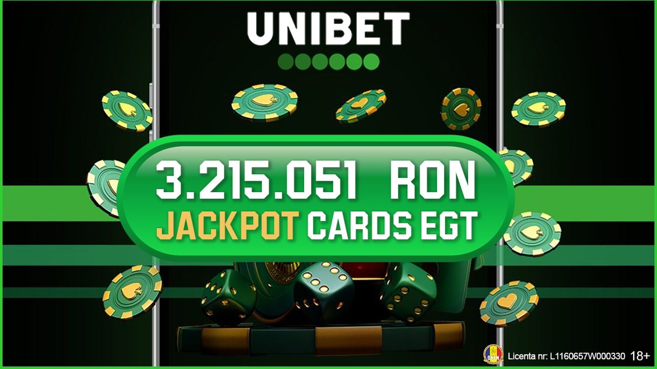 3.215.051 RON – Jackpot epic câștigat în Cazinoul Unibet pe 24 ianuarie