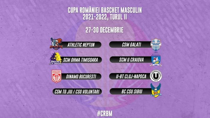 Știm programul sferturilor de finală din Cupa României la baschet masculin! Partidele sunt programate între 27-30 decembrie 2021