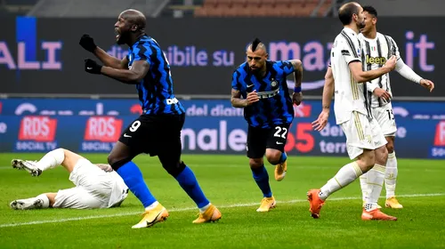 Inter- Juventus 2-0. Echipa lui Antonio Conte egalat-o la puncte pe rivala AC Milan, iar Cristiano Ronaldo a fost la pământ