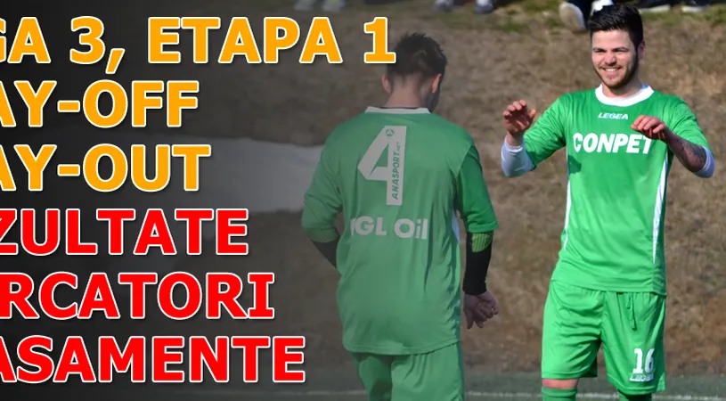 Rezultatele și marcatorii** primei etape din play-off și play-out