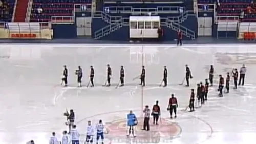 Imagini incredibile în campionatul de hochei din Rusia! Jucătorii au format litera „Z” pe gheață, în plin război în Ucraina: „Să-i suspendați pe viață!”