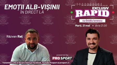 Răzvan Raț este invitat la "EXCLUSIV RAPID" marți, 21 mai, de la ora 21.00