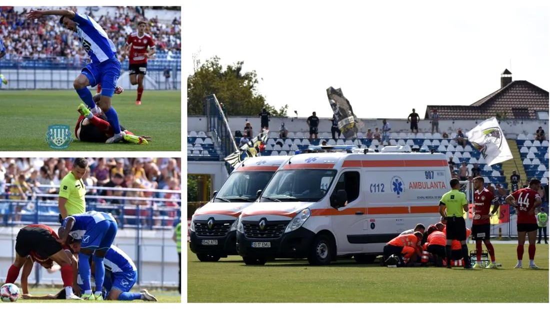 Au fost momente de panică în Copou, la meciul Poli Iași - ”U” Cluj! Stoenac și Deretti s-au accidentat grav în prima repriză și au ajuns cu ambulanța la spital. Diagnosticele primite