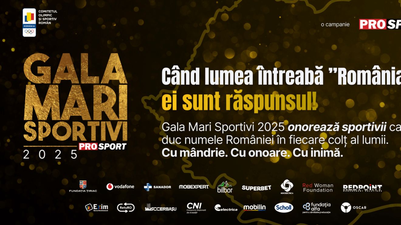 GALA MARI SPORTIVI 2025. O celebrare a performanței. Când lumea întreabă „România?”, ei sunt răspunsul