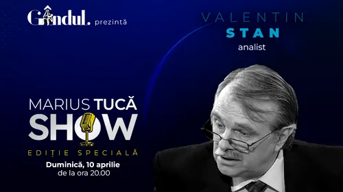 Marius Tucă Show începe duminică, 10 aprilie, de la ora 20.00, live pe gandul.ro cu o nouă ediție specială