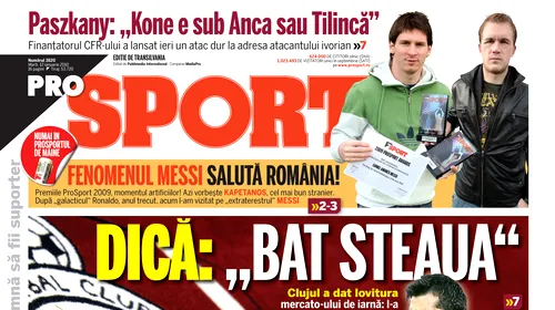 AZI, în ProSport de Transilvania!** „Vreau să bat Steaua în Gruia!”