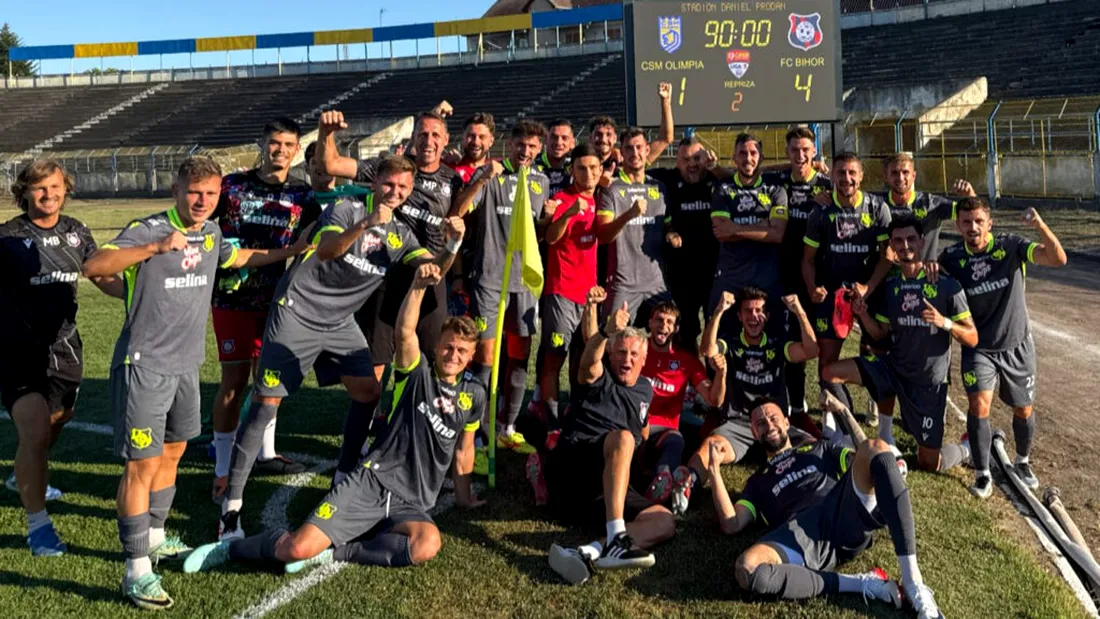 Au câștigat la Satu Mare și s-au fotografiat cu tabela! Erik Lincar, după succesul FC Bihor: ”Din punct de vedere tactic, chiar am fost la un nivel foarte înalt”