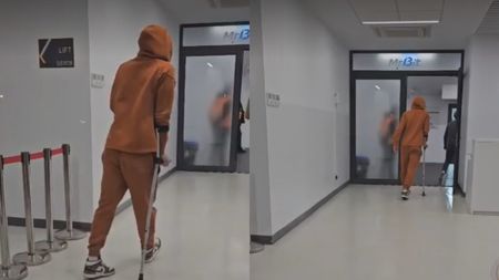 Lovitură grea pentru Dinamo. Fotbalistul a venit în cârje la meciul din Cupa României. Imagini exclusive