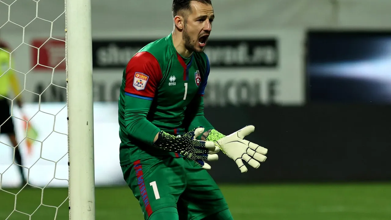 Gafa colosală a portarului Eduard Pap, la golul lui Ionuţ Panţîru din meciul FCSB - FC Botoșani. Cum a pierdut balonul | FOTO