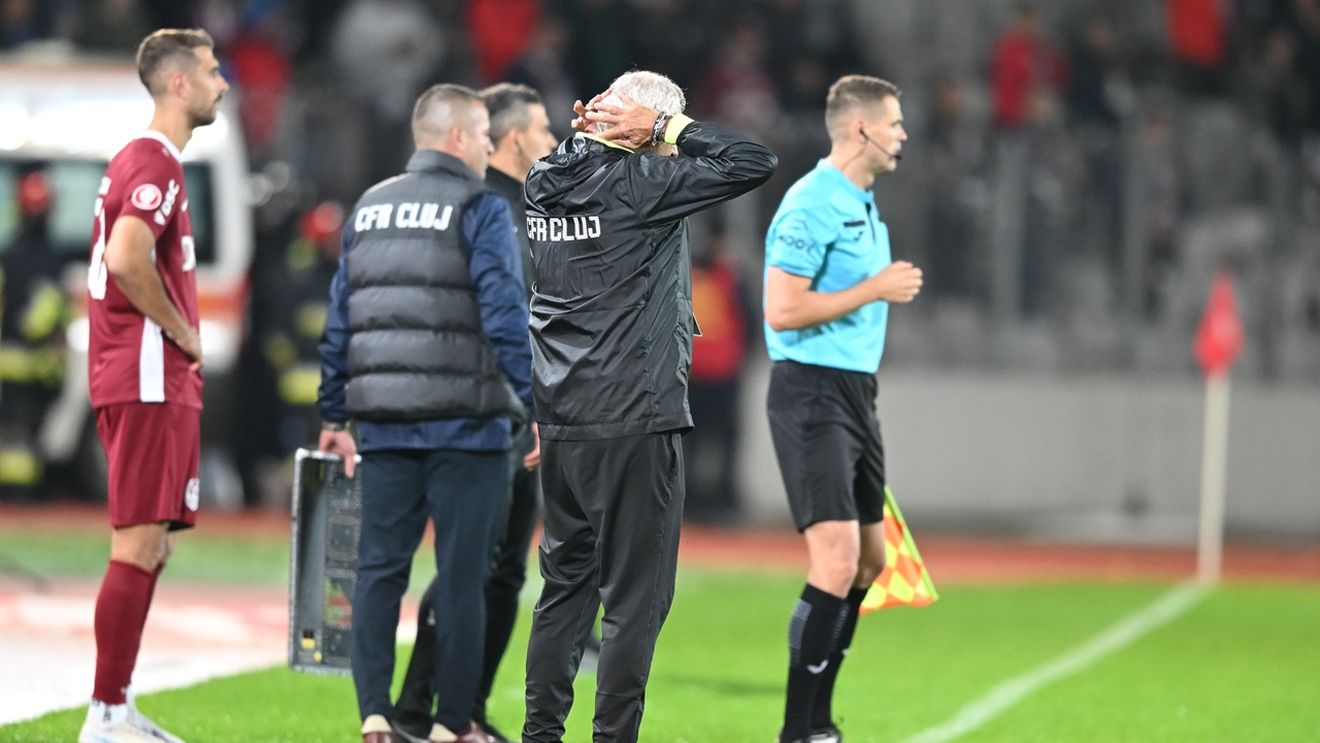 Gafă nepermisă! CFR Cluj a comis un penalty stupid la Miercurea Ciuc, spre disperarea lui Mandorlini