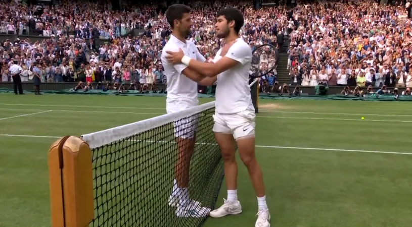 Carlos Alcaraz, noul campion de la Wimbledon după o finală memorabilă cu Novak Djokovic! Sârbul, un car de nervi: și-a distrus racheta chiar în fața arbitrului | VIDEO