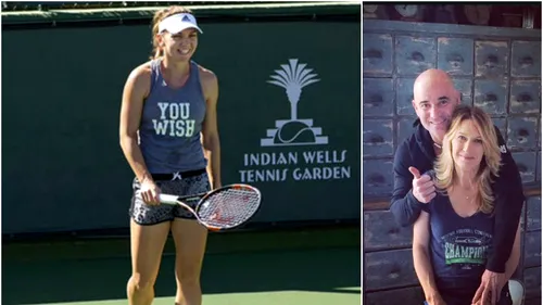 Halep se antrenează cu legendele pentru Indian Wells! Steffi Graf și Andre Agassi i-au făcut o vizită surpriză