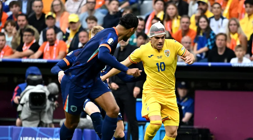 Ce lovitură pentru Gică Hagi: Ianis Hagi și-a spart capul în minutul 2 al partidei România - Olanda! Cum a fost filmat „Regele” în tribunele Allianz Arena în timp ce fiul său era plin de sânge