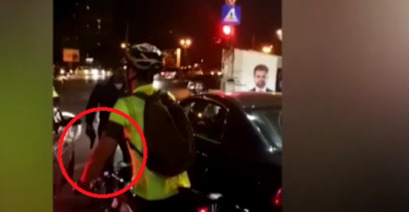 VIDEO | Un șofer din București a amenințat cu pistolul un grup de bicicliști!