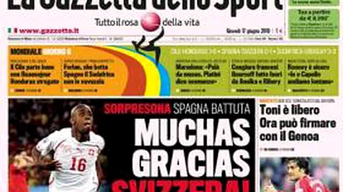 Italienii jubilează după eșecul Spaniei: „Mulțumim, Elveția”