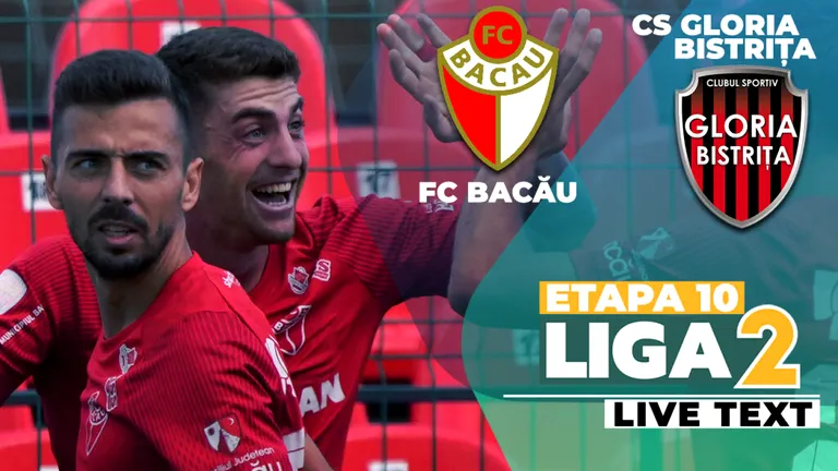 Rapid și drastic! FC Bacău și-a rezolvat meciul cu CS Gloria Bistrița din primele 18 minute și urcă pe poziție calificabilă în play-off-ul Ligii 2