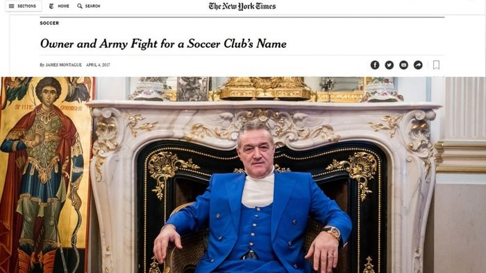 "E disputa care amenință să DISTRUGĂ‚ una din cele mai cunoscute echipe ale Europei!" Războiul Becali - CSA, în New York Times! Cum îl prezintă americanii pe Becali