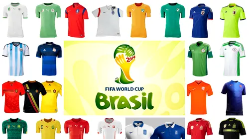 GALERIE FOTO – Echipamentele celor 32 de țări care vor participa la Campionatul  Mondial de Fotbal din Brazilia 2014