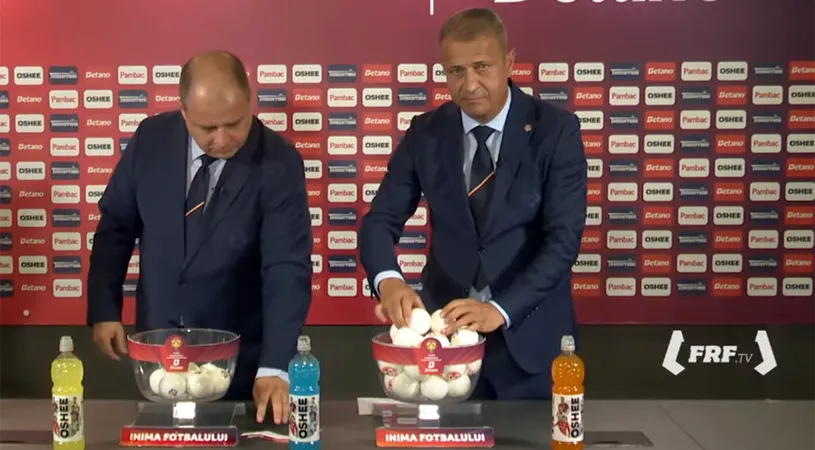 VIDEO | Fază antologică la tragerea la sorți a meciurilor din Play-off-ul Cupei României! Bila cu Corvinul, pusă ultima și ”extrasă” prima din urnă de Gabriel Bodescu. Reacția FRF