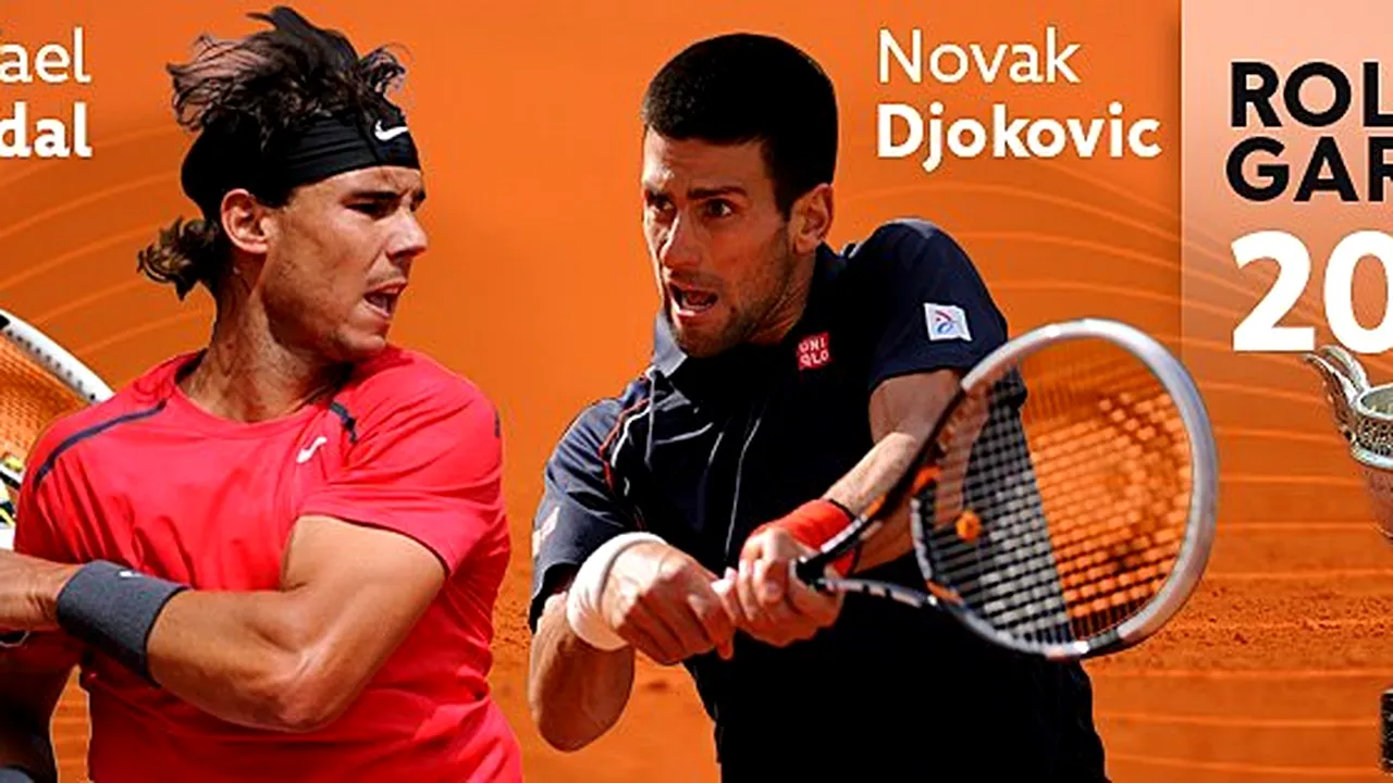 Finala Roland Garros: Djokovic - Nadal 4-6, 3-6, 6-2, 2-1! Revenire incredibilă: Nole a câștigat 8 game-uri consecutiv! Meciul a fost suspendat din cauza ploii și se va relua luni