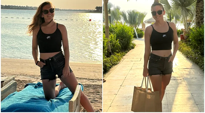 Simona Halep a ridicat gradele în termometre la Dubai! Outfit de plajă marca Nike, purtat în plin scandal de dopaj | FOTO